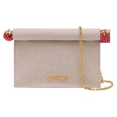 Jacquemus La Petite Pochette Rond Carré -  - Cotton - Beige In Sand