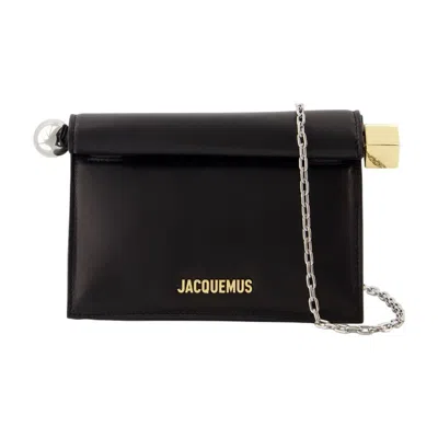 Jacquemus La Petite Pochette Rond Carré In Black