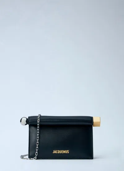 Jacquemus La Petite Pochette Rond Carré In Black