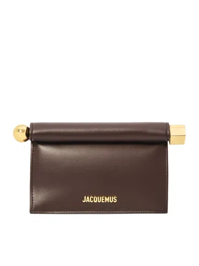 Jacquemus La Petite Pochette Rond Carre` In Brown