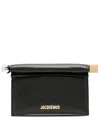 Jacquemus Women's La Petite Pochette Golden Logo In Black