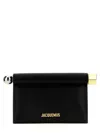 Jacquemus La Pochette Rond Carre Leather Clutch In Black