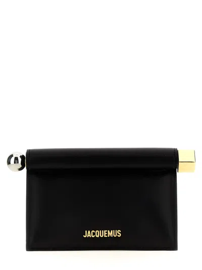 Jacquemus La Petite Pochette Rond Carré Clutch In Black