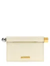Jacquemus 'la Petite Pochette Rond Carré' Clutch In Neutral