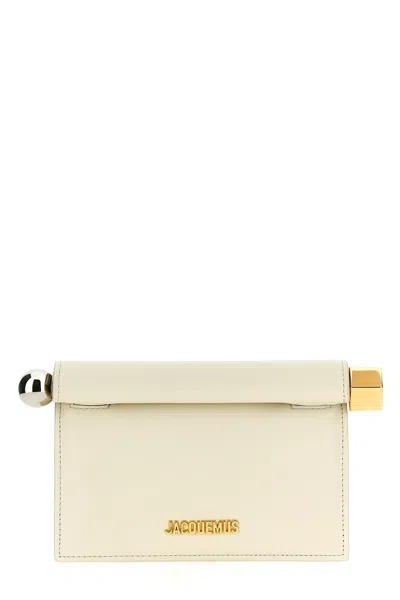 Jacquemus 'la Petite Pochette Rond Carré' Clutch In White