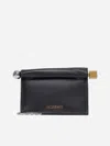 Jacquemus La Petite Pochette Rond Carre Nappa Leather Clutch Bag In Black