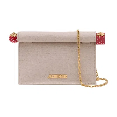 Jacquemus La Petite Pochette Rond Carré In Neutral