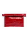 Jacquemus The Rond Carré Croc-embossed Leather Clutch