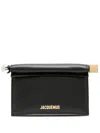 Jacquemus Women's La Petite Pochette Golden Logo In Black