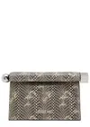 Jacquemus La Petit Pochette Rond Snakeskin-embossed Clutch Bag In Beige