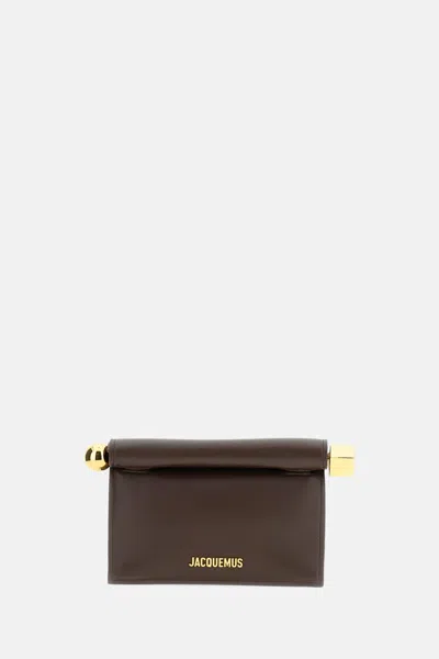 Jacquemus La Petite Pochette Ronde Carre In Brown
