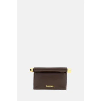 Jacquemus La Petite Pochette Ronde Carre In Brown
