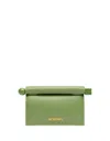 Jacquemus Womens Green La Petite Pochette Rond Leather Clutch Bag