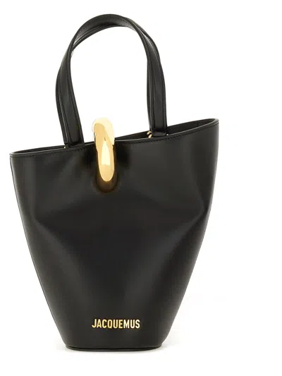 Jacquemus La Petite Poupee Cotton Structured Tote Bag In Black