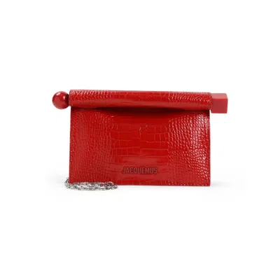 Jacquemus La Petite Rond Carre Handbag In Red