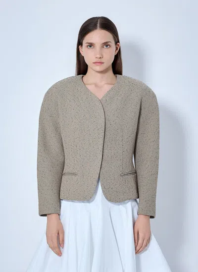 Jacquemus La Petite Veste Ovalo Blazer In Beige