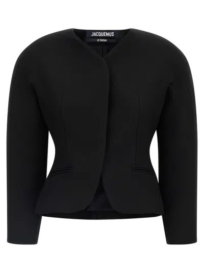 Jacquemus 'la Petite Veste Ovalo' Blazer In Black