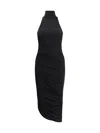Jacquemus The Piazza Asymmetric Gathered Stretch-jersey Turtleneck Dress
