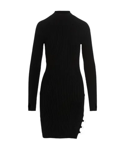 Jacquemus La Pigolo Ribbed Dress In Black