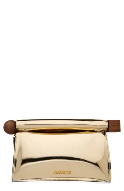 Jacquemus La Pochett Rond Carré Clutch In Gold