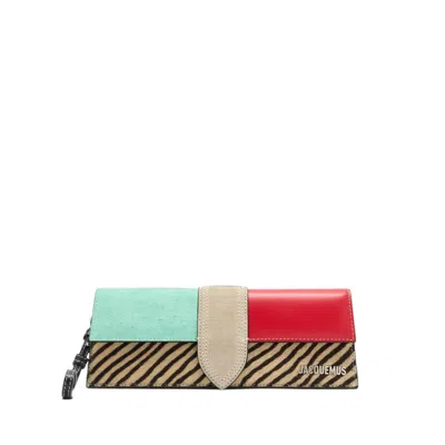 Jacquemus Multicolor Bambino Clutch In Brown