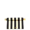 Jacquemus Striped Patchwork Raffia Fold-over Clutch In Red