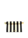 Jacquemus Striped Patchwork Raffia Fold-over Clutch In Multi