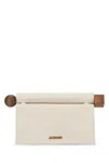 Jacquemus Rectangular Clutch Bag Wooden Handle