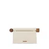 Jacquemus Rectangular Clutch Bag Wooden Handle In Metallic