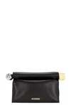 Jacquemus Women's La Petite Pochette Golden Logo In Black