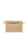 Jacquemus La Pochette Rond Raffia Clutch Bag In Beige