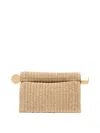 Jacquemus La Pochette Rond Raffia Clutch Bag In Beige