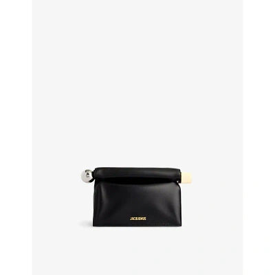 JACQUEMUS WOMENS BLACK LA POCHETTE ROND CARRE CLUTCH BAG