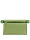 Jacquemus Womens Green La Petite Pochette Rond Leather Clutch Bag In Green