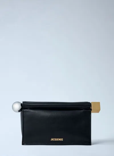 Jacquemus La Pochette Rond Carré Clutch In Black