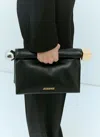 Jacquemus Women's La Petite Pochette Golden Logo In Black