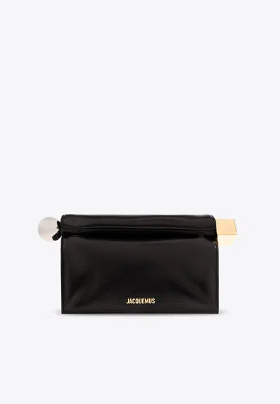 Jacquemus La Pochette Rond Carré Clutch In Black