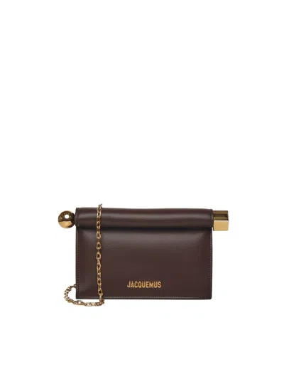 Jacquemus La Pochette Rond Carre Clutch In Brown