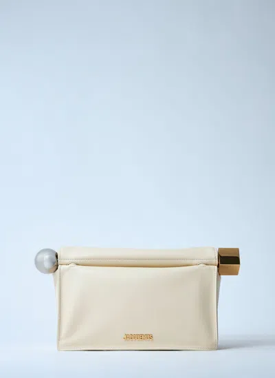 Jacquemus La Pochette Rond Carré Clutch In Cream