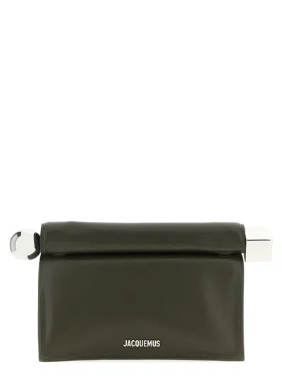 Jacquemus La Pochette Rond Carré Clutch Green