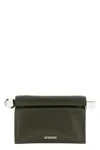 Jacquemus Dark Khaki Rond Carre Clutch In Green