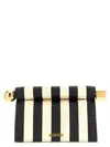 Jacquemus Striped Patchwork Raffia Fold-over Clutch In Red
