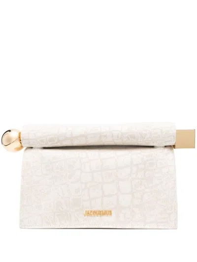 Jacquemus La Pochette Rond Carre Clutch In Beige