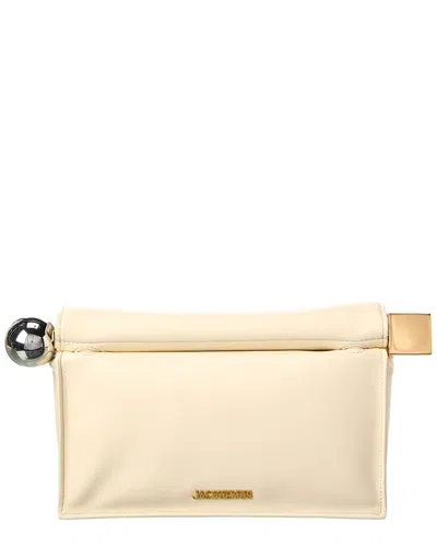 JACQUEMUS JACQUEMUS LA POCHETTE ROND CARRÉ LEATHER CLUTCH