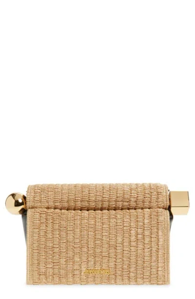 JACQUEMUS JACQUEMUS LA POCHETTE ROND CARRÉ RAFFIA CLUTCH
