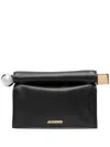 Jacquemus Women La Petite Pochette Rond Leather Clutch In Black