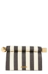 Jacquemus Striped Patchwork Raffia Fold-over Clutch In Red