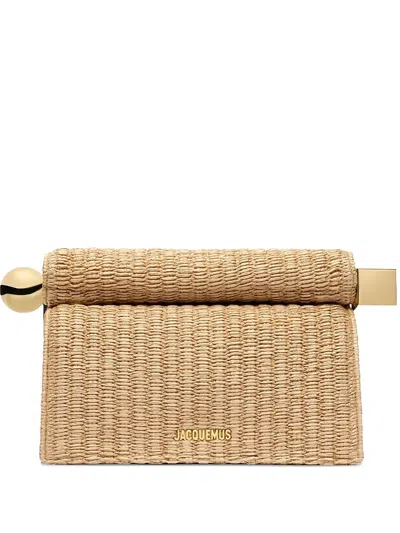 Jacquemus The Petite Rond C Mini Pouch In Brown