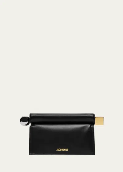 Jacquemus La Pochette Rond Clutch Bag In Black