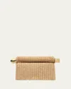 Jacquemus La Pochette Rond Raffia Clutch Bag In La Pochette Rond Carre Raffia
